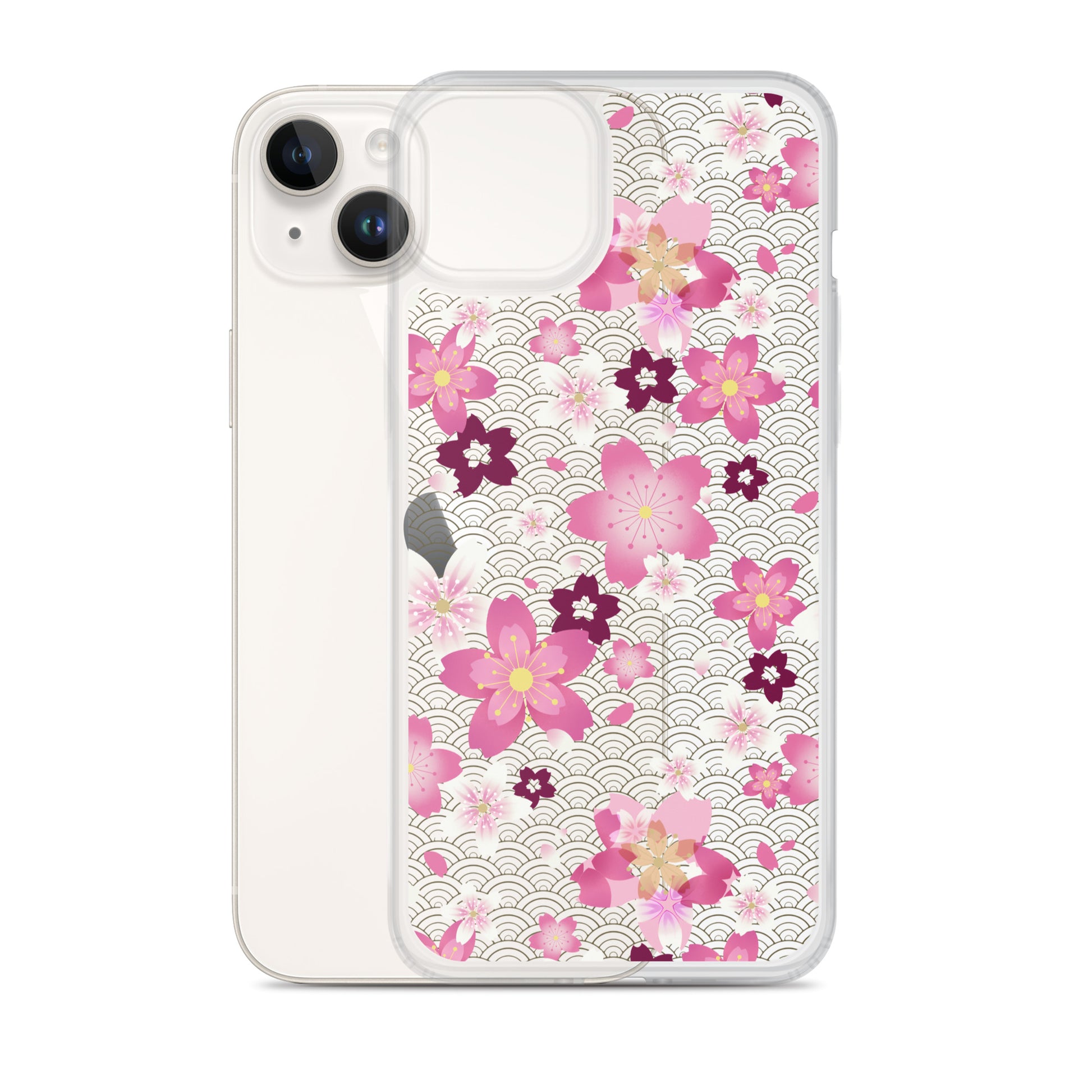 Sakura iPhone® Clear Case featuring a floral design, providing stylish protection against scratches and dirt.
