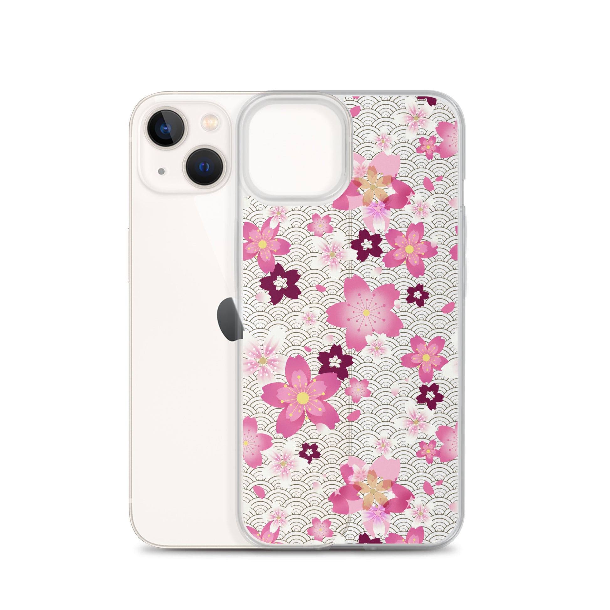 Sakura iPhone® Clear Case showcases vibrant floral design, offering stylish protection from scratches and dirt.