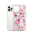 Sakura iPhone® Clear Case featuring a beautiful floral design, offering sleek protection against scratches and dirt.