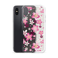 Sakura iPhone® Clear Case showcasing floral design, offering sleek protection against scratches and dirt. Perfect for style!