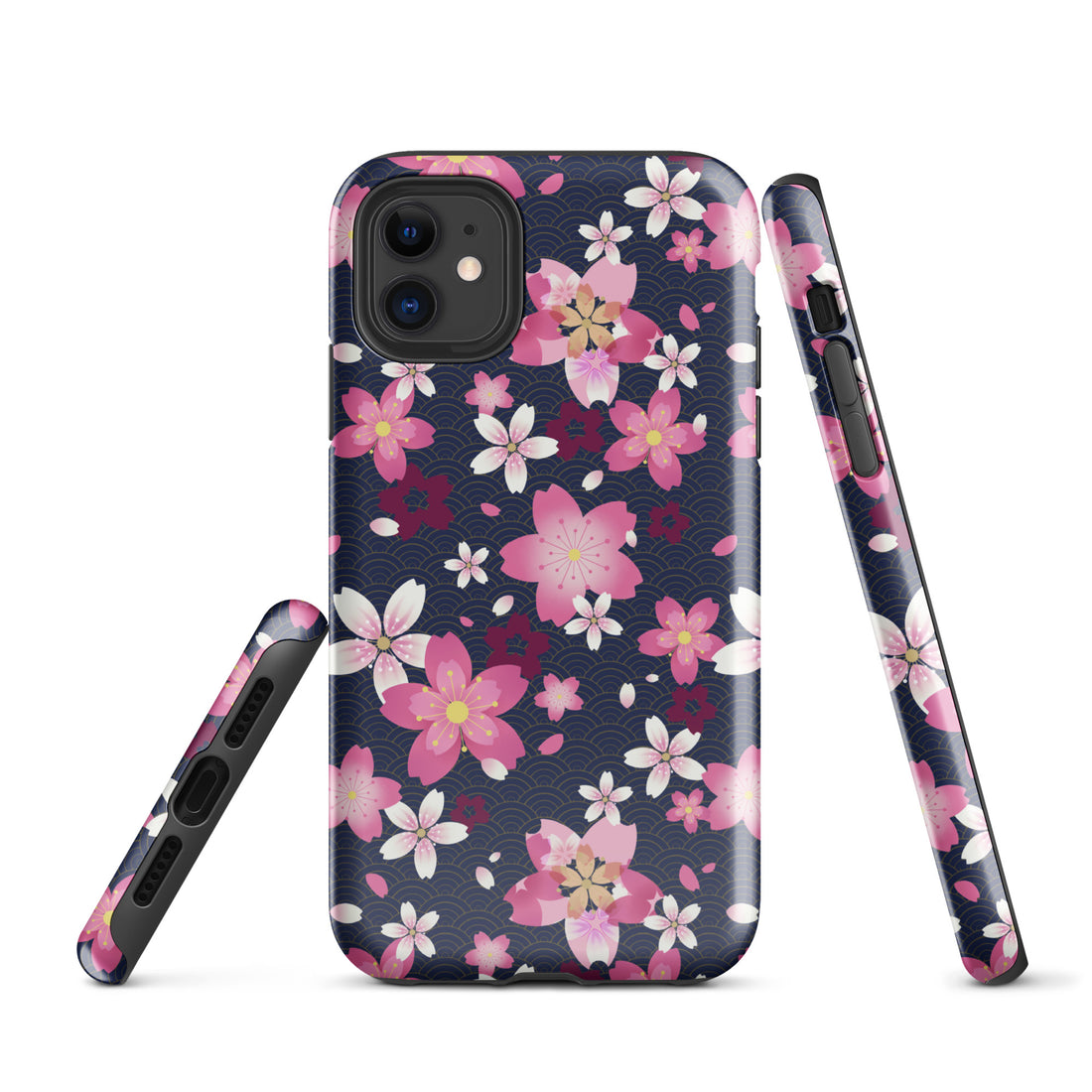 Sakura iPhone® Tough Case features a stylish floral design with dual-layer protection for your phone's safety.