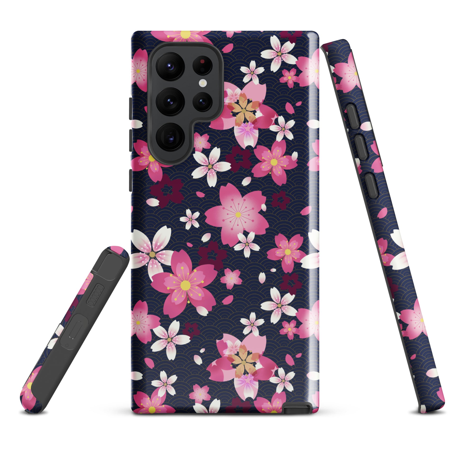 Sakura Samsung® Tough Case features a floral design, providing stylish protection for your Samsung Galaxy S22 Ultra.