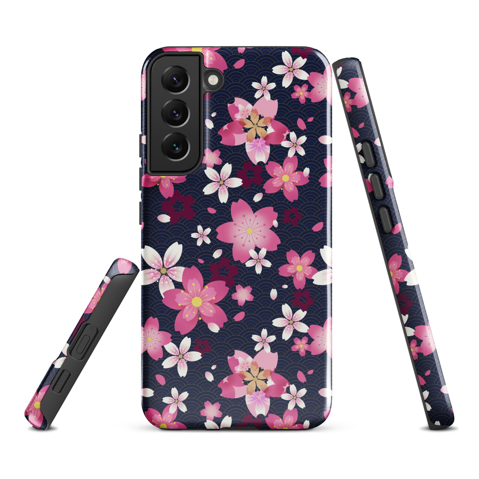 Sakura Samsung® Tough Case features a beautiful floral design, providing durability and protection for your phone.