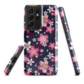 Sakura Samsung® Tough Case features a floral design, offering style and robust protection for your Galaxy S21 Ultra.