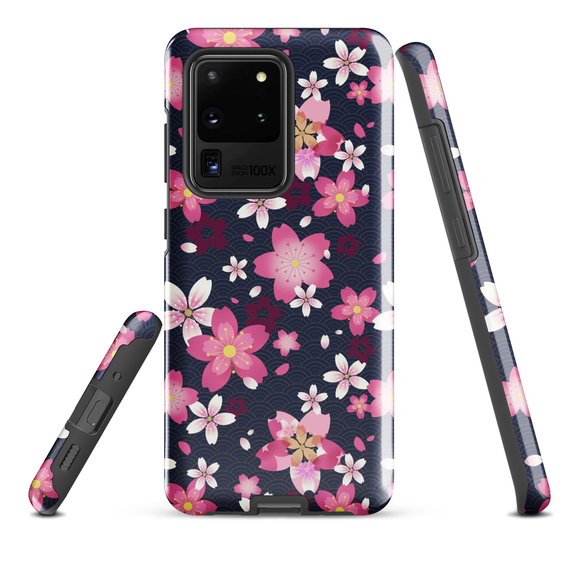 Sakura Samsung® Tough Case showcases vibrant floral design, blending art with protection for your phone.