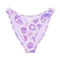 Sea Princess V-cut bikini bottom in lavender with seashell pattern, perfect for sunny beach days.