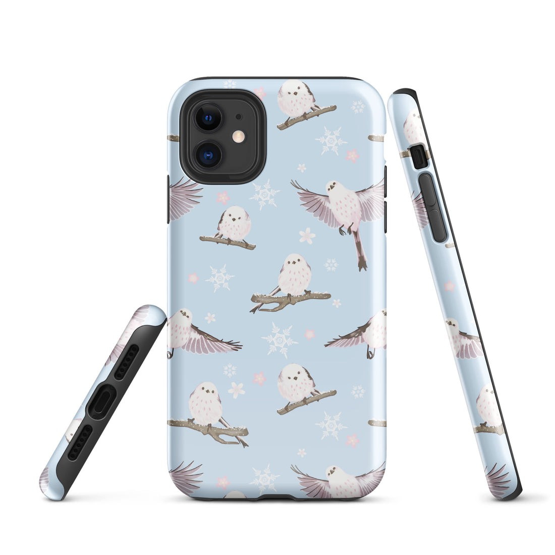 Stylish Snow Bird iPhone® Tough Case featuring a durable design with whimsical bird patterns for ultimate protection.
