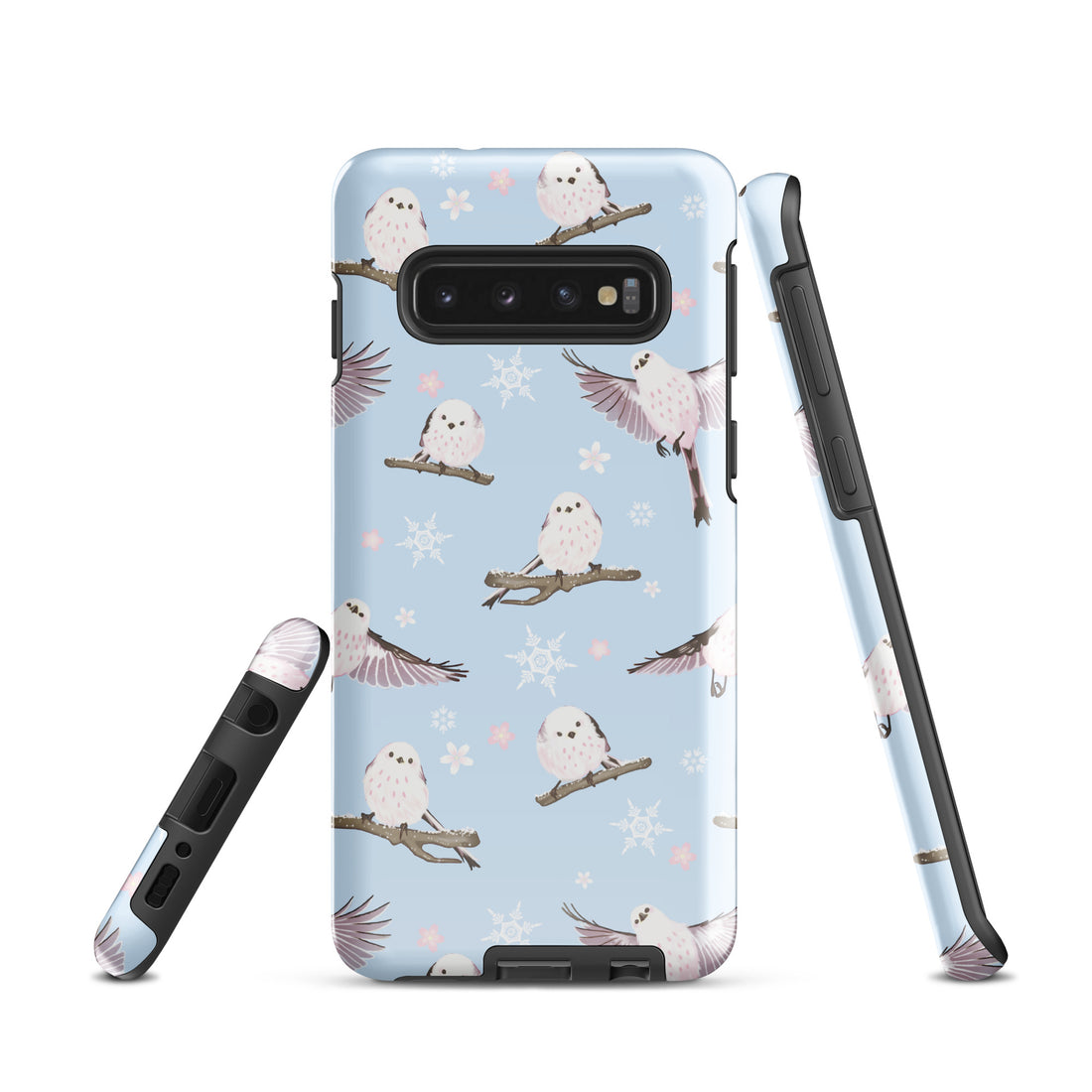 Snow Bird Samsung® Tough Case features a charming design of snowy birds, ensuring stylish protection for your phone.