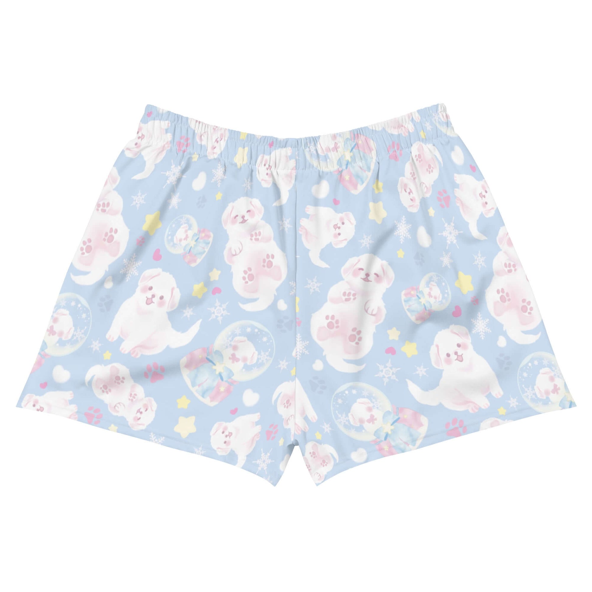 Snow Puppy Athletic Short Shorts feature a cute design and comfy fit, perfect for casual wear with pockets.
