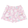 Cute and comfy Snow Puppy Athletic Short Shorts with fun puppy print and pockets, perfect for any casual outing.