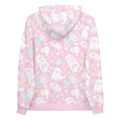 Cozy Snow Puppy Hoodie in pastel pink, featuring adorable puppies and vibrant prints for a fun fashion statement.