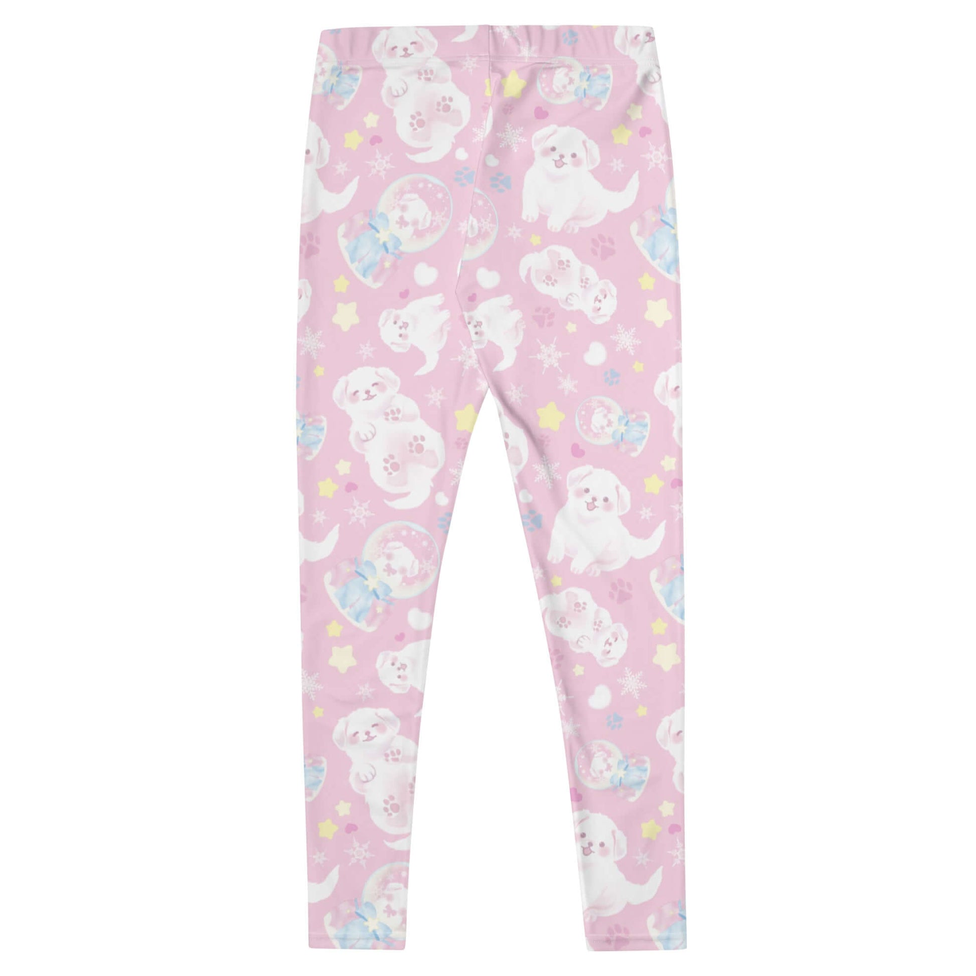 Cozy up in Snow Puppy Leggings, featuring adorable fluffy puppies on soft, stretchy fabric perfect for any occasion.