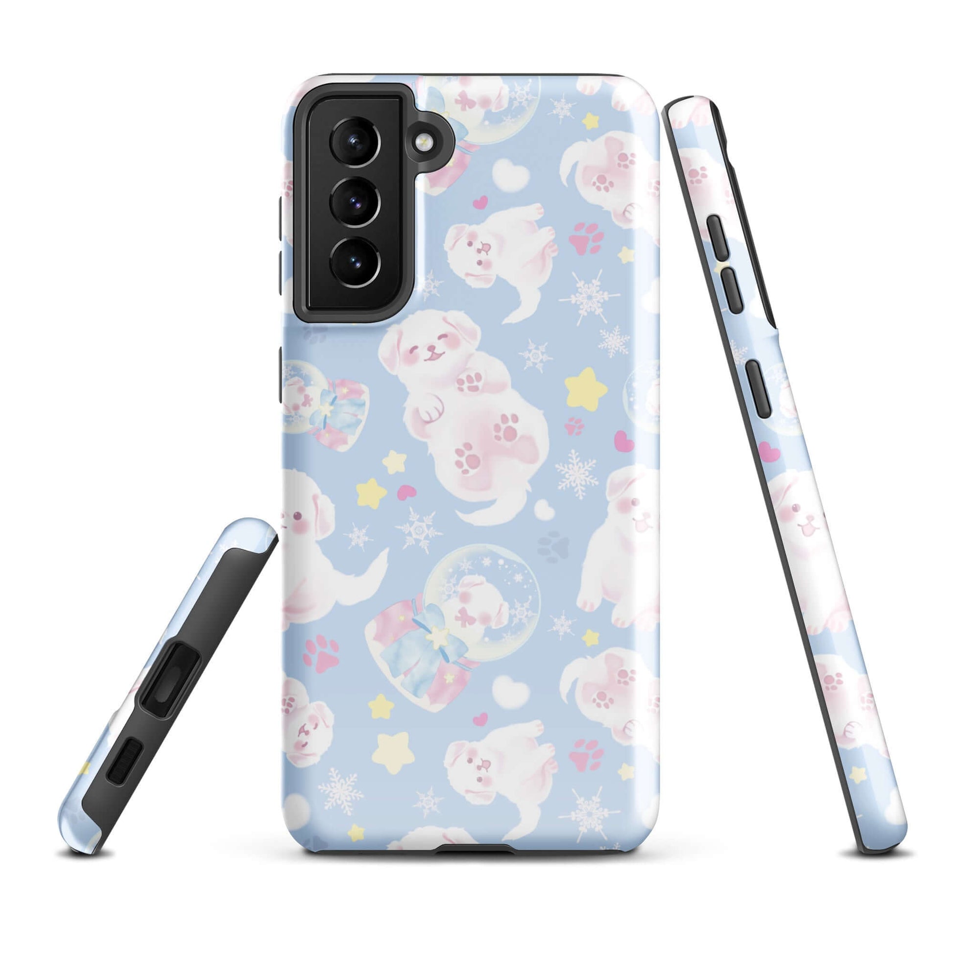 Stylish Snow Puppy Samsung® Tough Case features a cute design, offering impact-resistant and durable protection for your phone.
