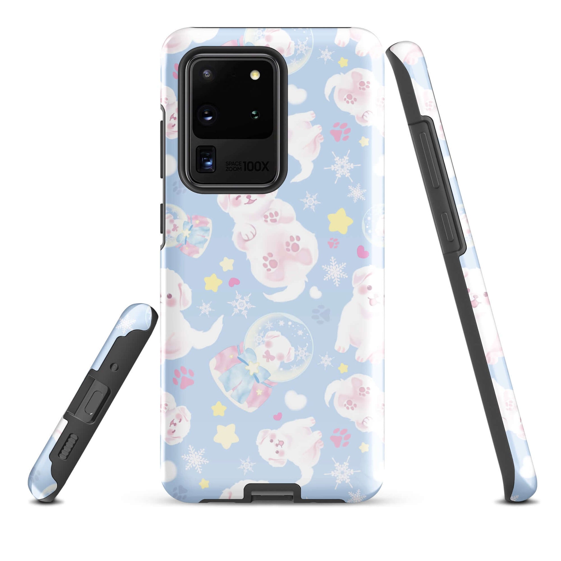 Stylish Snow Puppy Samsung® Tough Case features a playful design, providing durability and protection for your phone.
