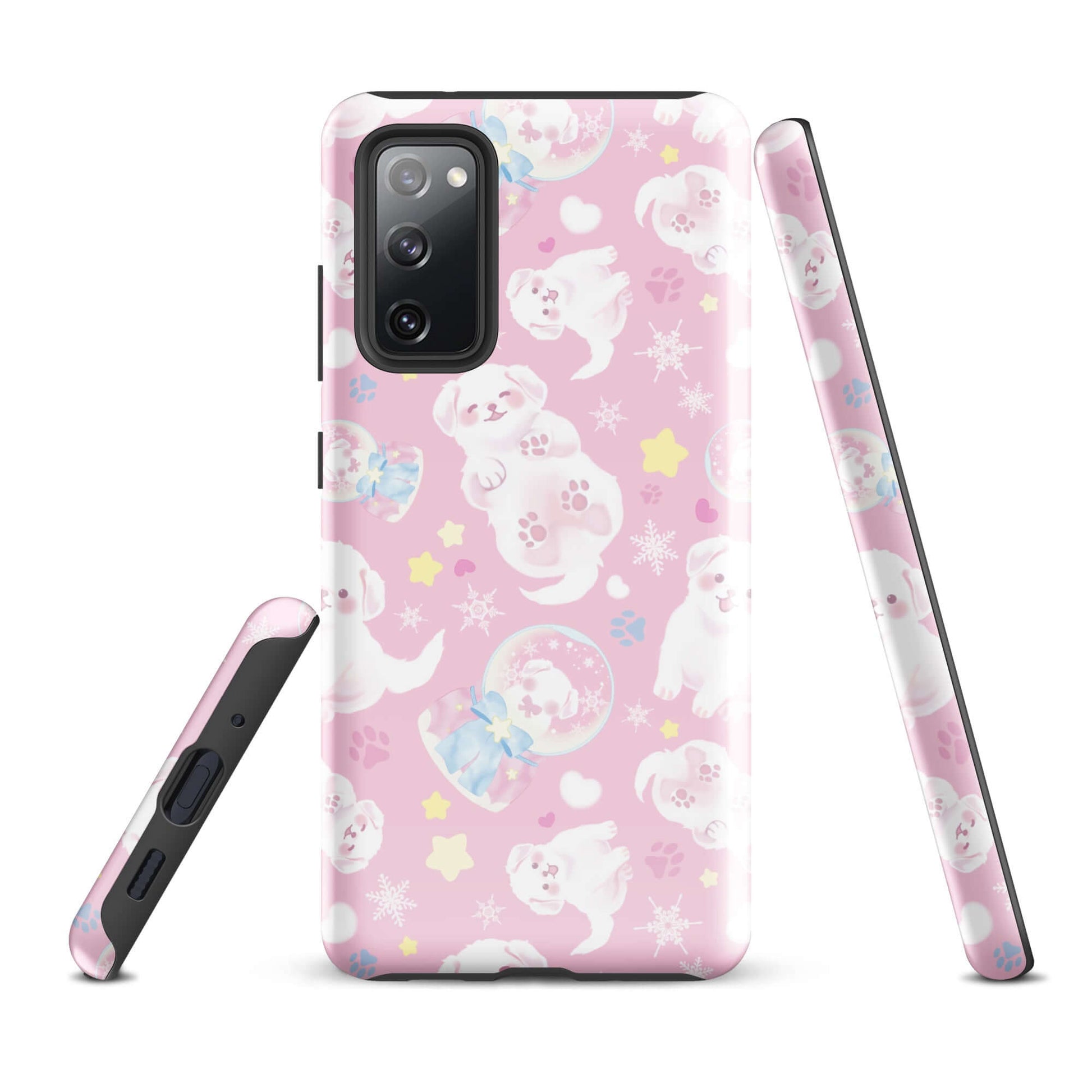 Stylish Snow Puppy Samsung® Tough Case featuring cute puppy prints, offering durable protection for your phone.