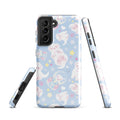 Snow Puppy Samsung® Tough Case featuring adorable puppies and a blue background, perfect for durable phone protection.
