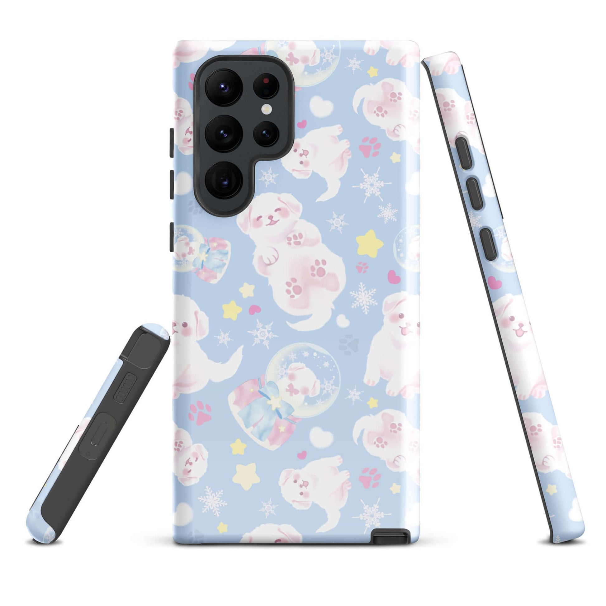 Stylish Snow Puppy Samsung® Tough Case features cute puppy designs for ultimate phone protection and charm.