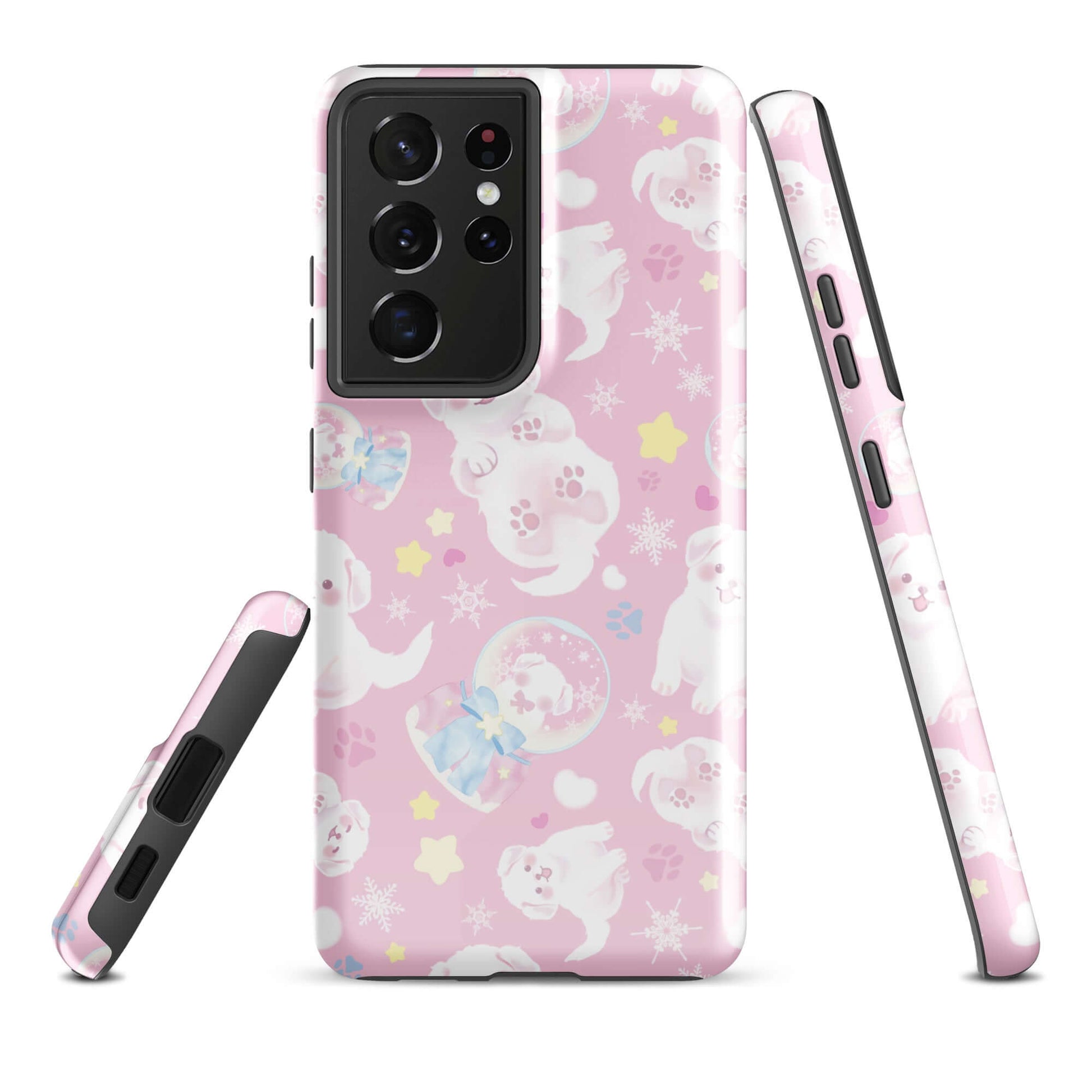 Stylish Snow Puppy Samsung® Tough Case featuring adorable puppy designs, offering durability and protection for your phone.