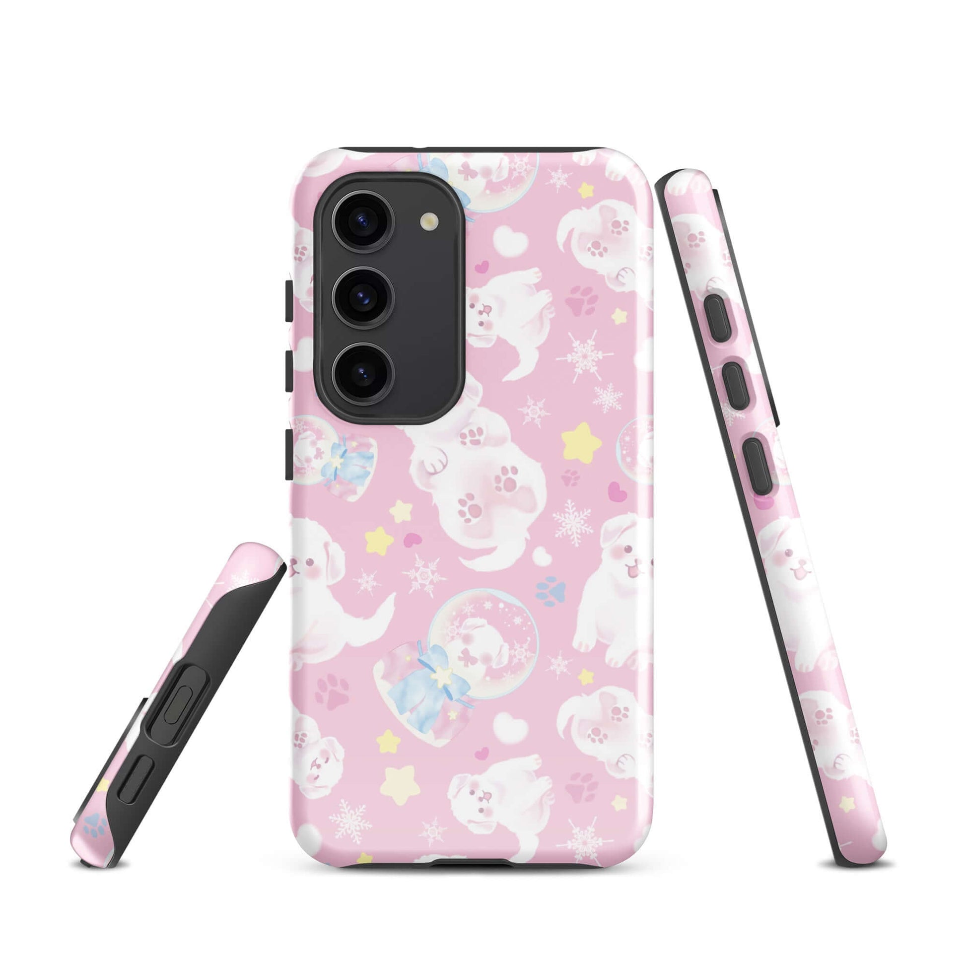 Snow Puppy Samsung® Tough Case showcases a playful design with adorable puppies, offering style and protection for your phone.