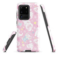 Protect your phone in style with the Snow Puppy Samsung® Tough Case, featuring playful puppy designs on a pink background.
