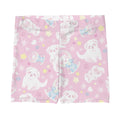 Soft pink Snow Puppy Shorts featuring playful puppy prints, perfect for comfy workouts or lounging in style.
