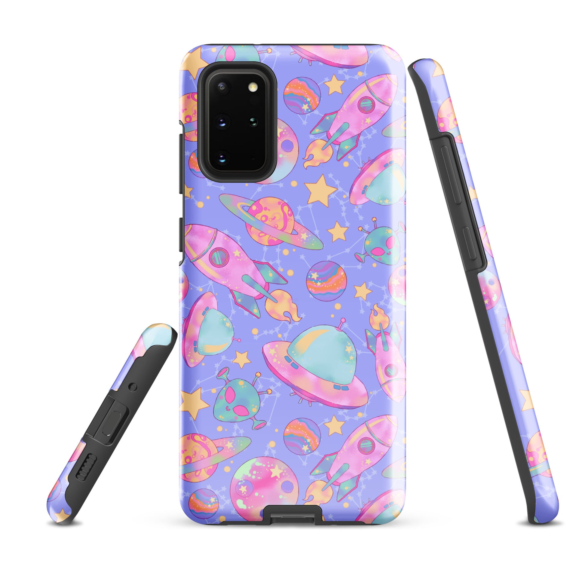 Stylish Space Samsung® Tough Case featuring vibrant space prints for ultimate device protection.