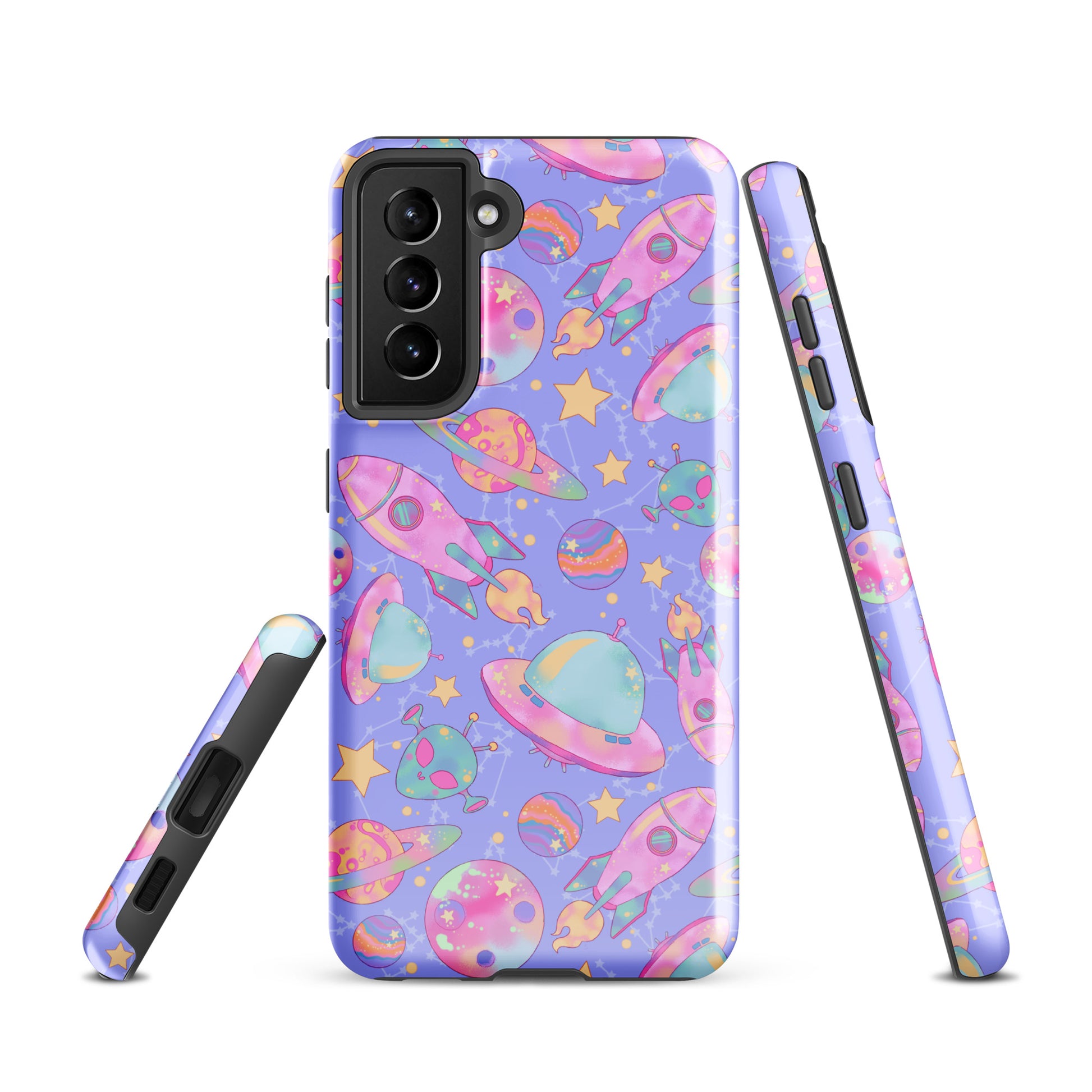 Stylish Space Samsung® Tough Case featuring vibrant space-themed designs for ultimate device protection.