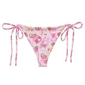 Stylish Strawberry String Bikini Bottom featuring playful fruit prints, perfect for sunny days by the pool.