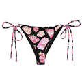 Stylish Strawberry String Bikini Bottom featuring vibrant prints, perfect for sunbathing and poolside relaxation.
