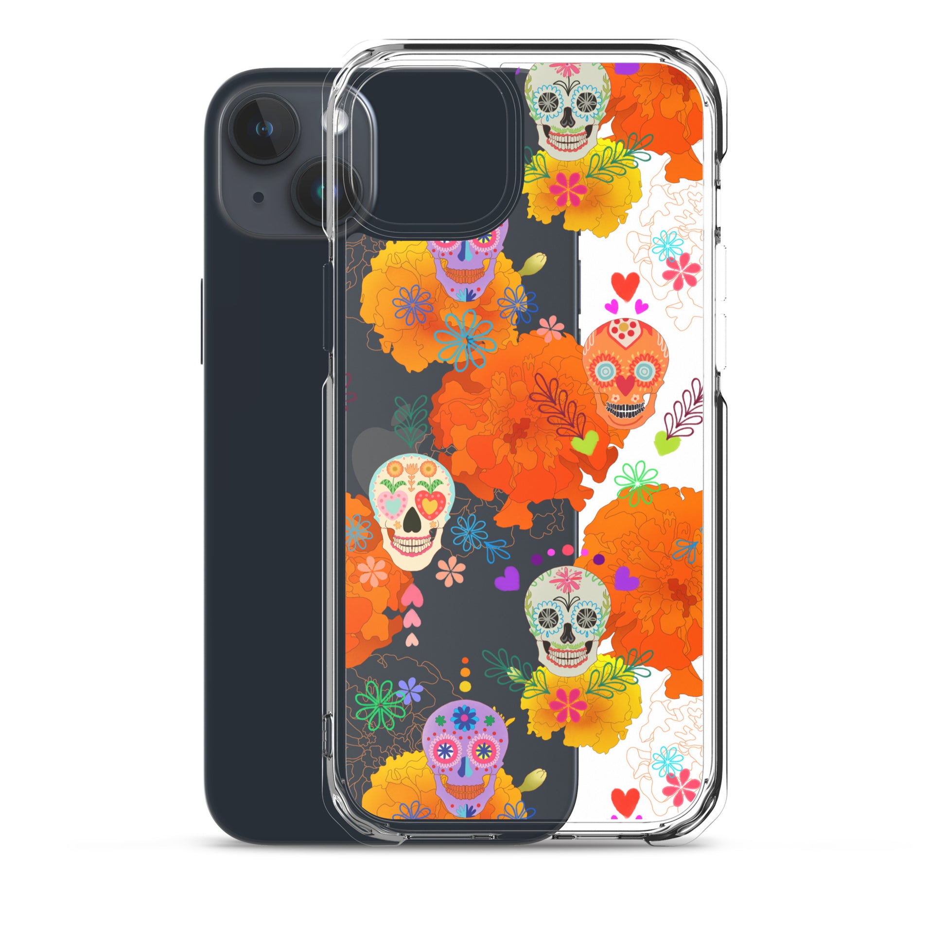 Vibrant Sugar Skull iPhone® Clear Case offers stylish protection from scratches and dirt with flexible sides.