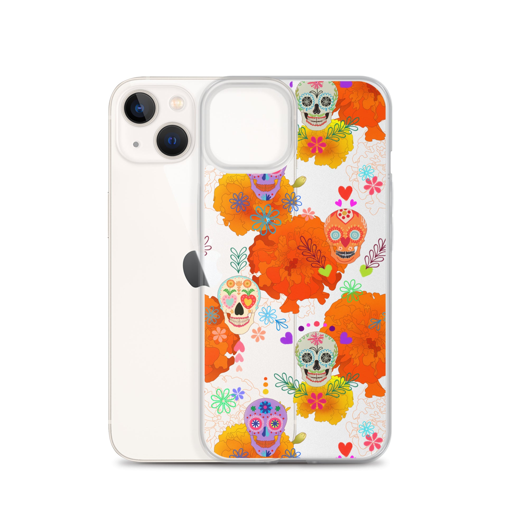 Vibrant Sugar Skull iPhone® Clear Case offers stylish protection against scratches, dust, and dirt for your device.