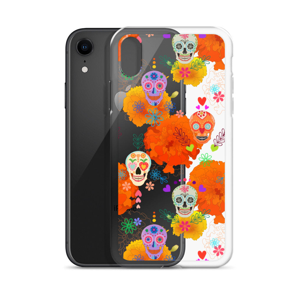 Colorful Sugar Skull iPhone® Clear Case features a solid back and flexible sides for ultimate protection and style.