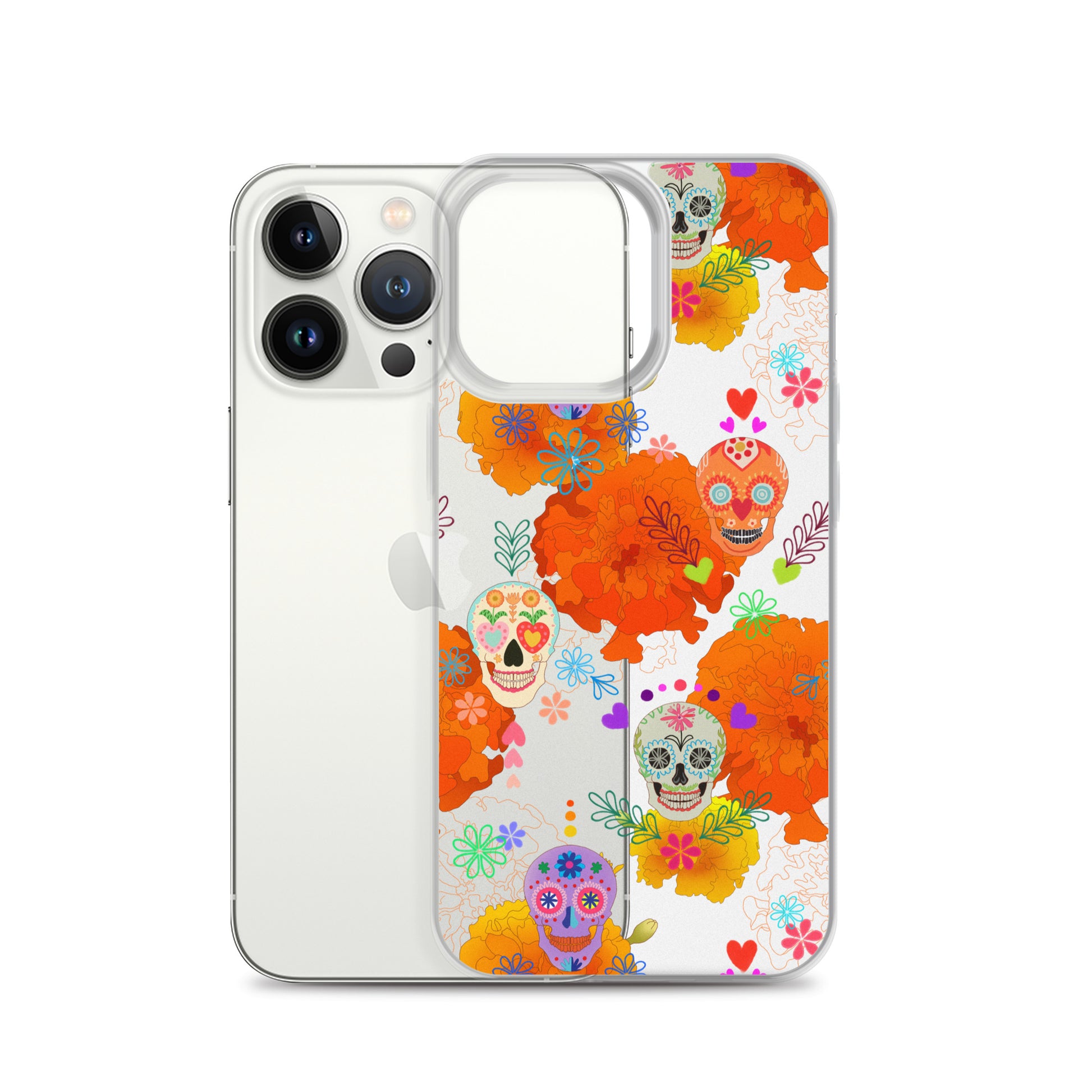 Vibrant Sugar Skull iPhone® Clear Case offers stylish protection against scratches and dirt with a flexible design.