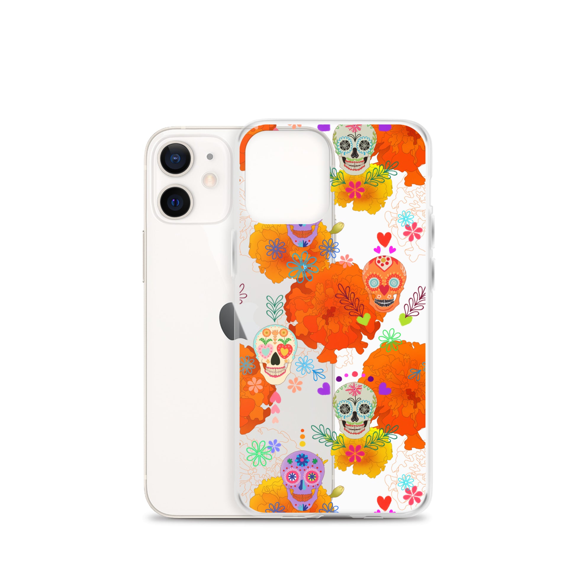 Stylish Sugar Skull iPhone® Clear Case offers protection from scratches and dust with a vibrant design.