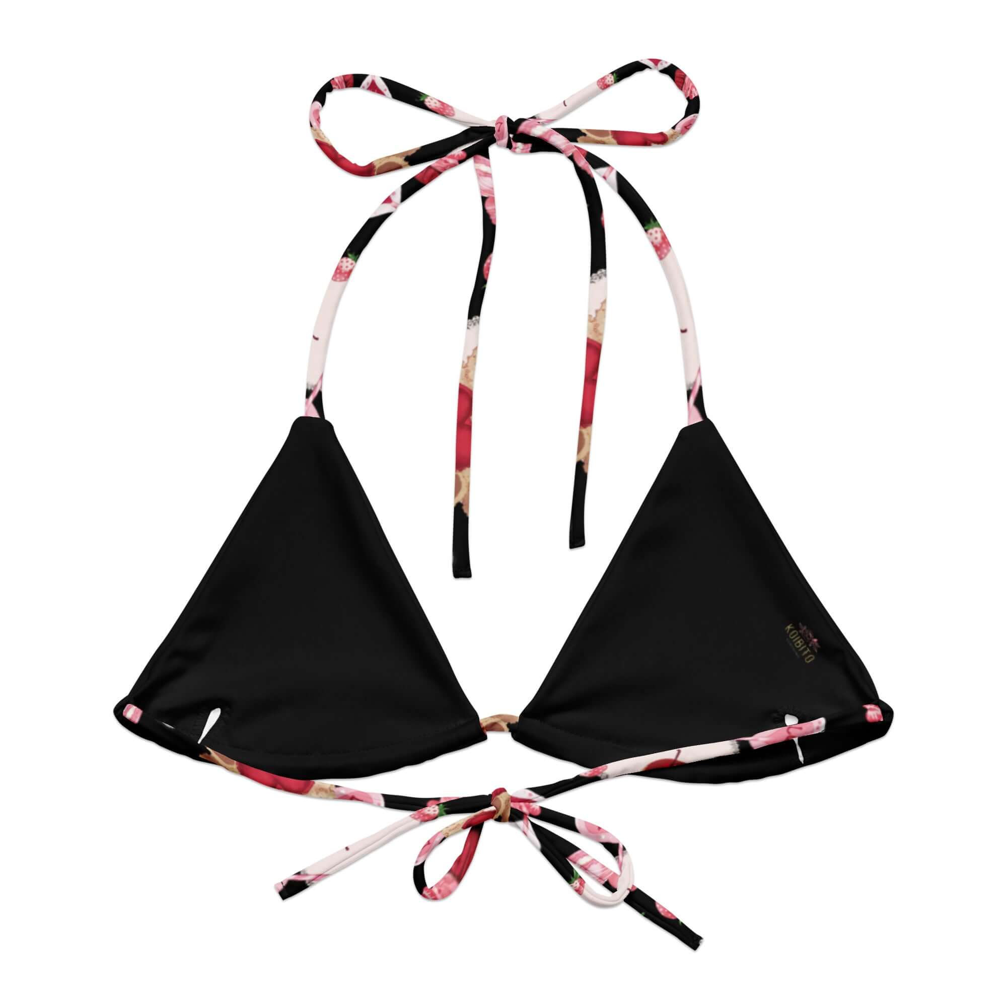 Kawaii Clothing Sugar Sweetheart Padded String Bikini Top - Koibito ...