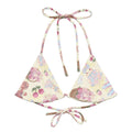 Sweet Teddy Padded String Bikini Top features a fun all-over print, perfect for summer adventures. Eco-friendly and stylish!