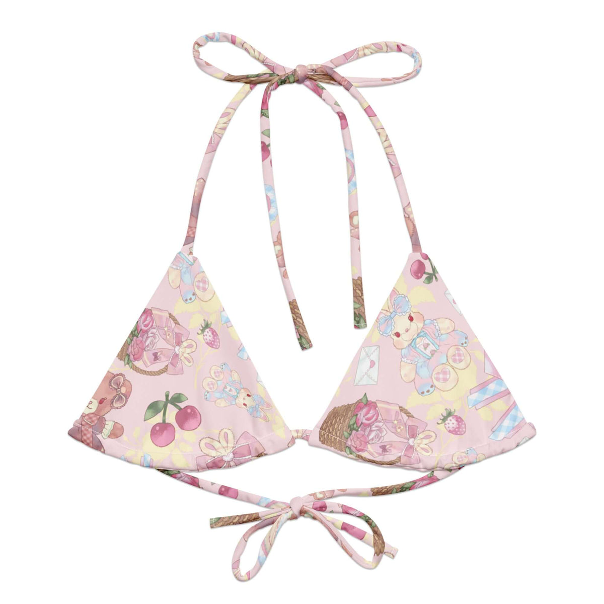 String Teddy Kawaii Clothing Sweet Teddy Padded String Bikini Top - Koibito Clothing