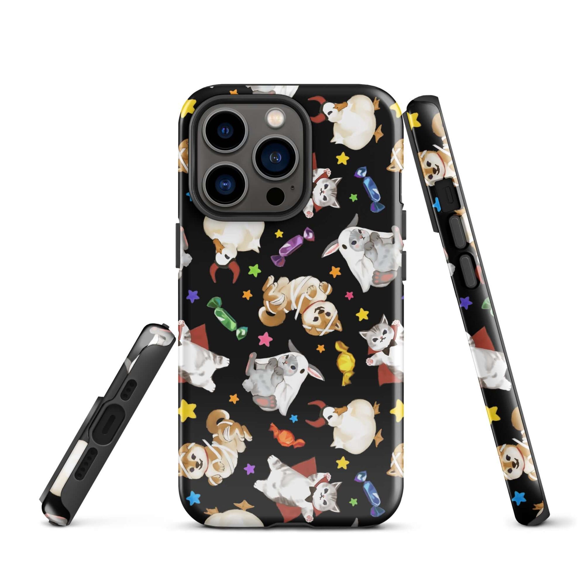Stylish Trick or Treaters iPhone® Tough Case offers durable protection with a colorful, fun design for year-round safety.