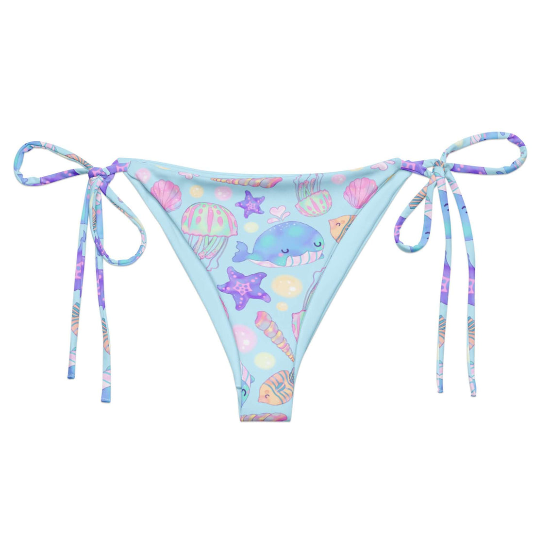 Bright and playful Under the Sea String Bikini Bottom, perfect for sunbathing and poolside relaxation this summer.