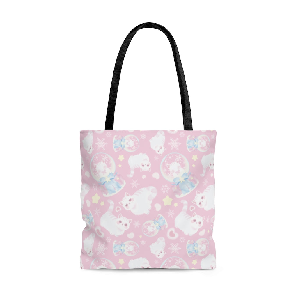 Snow Kitten Tote Bag (Pink) | Koibito Clothing.