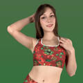 Poinsettia Sports bra (Red) | Koibito Clothing.