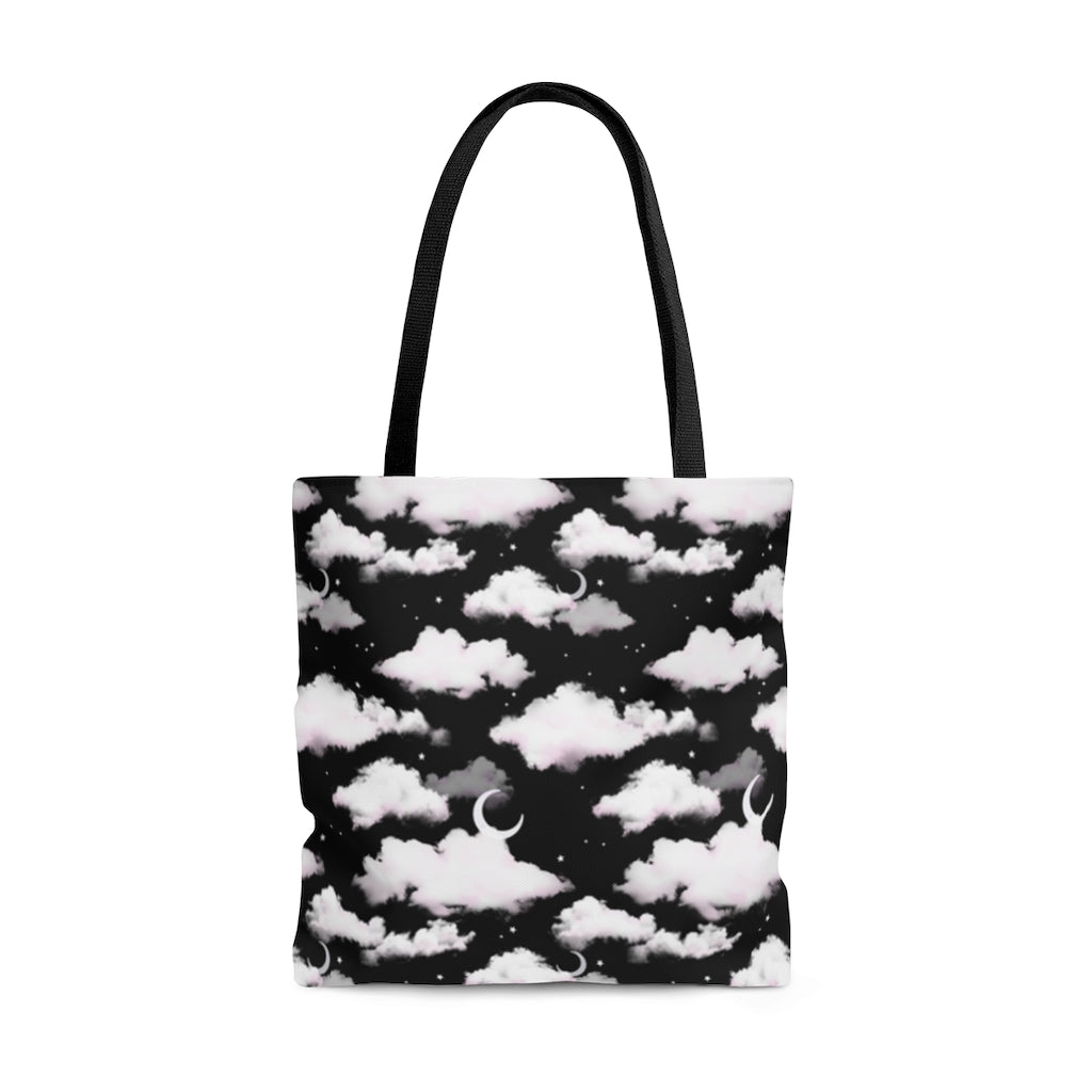 Cloudy Sky Tote Bag (Black) | Koibito Clothing.