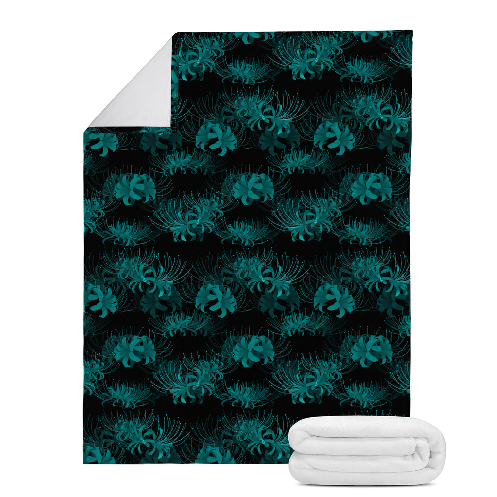 Teal Spider Lily Blanket | Koibito Clothing.