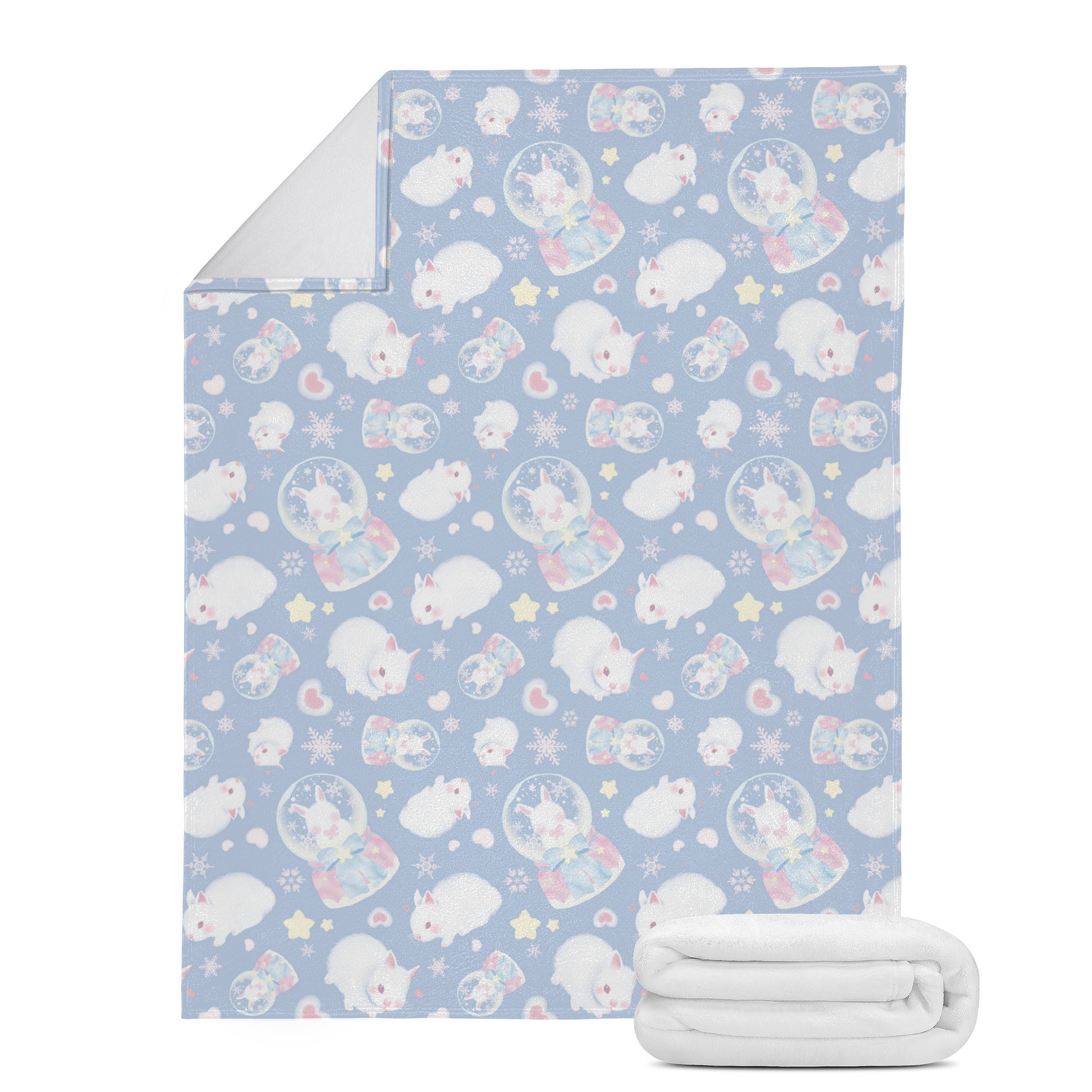 Snow Bunny Blanket (Blue) | Koibito Clothing.