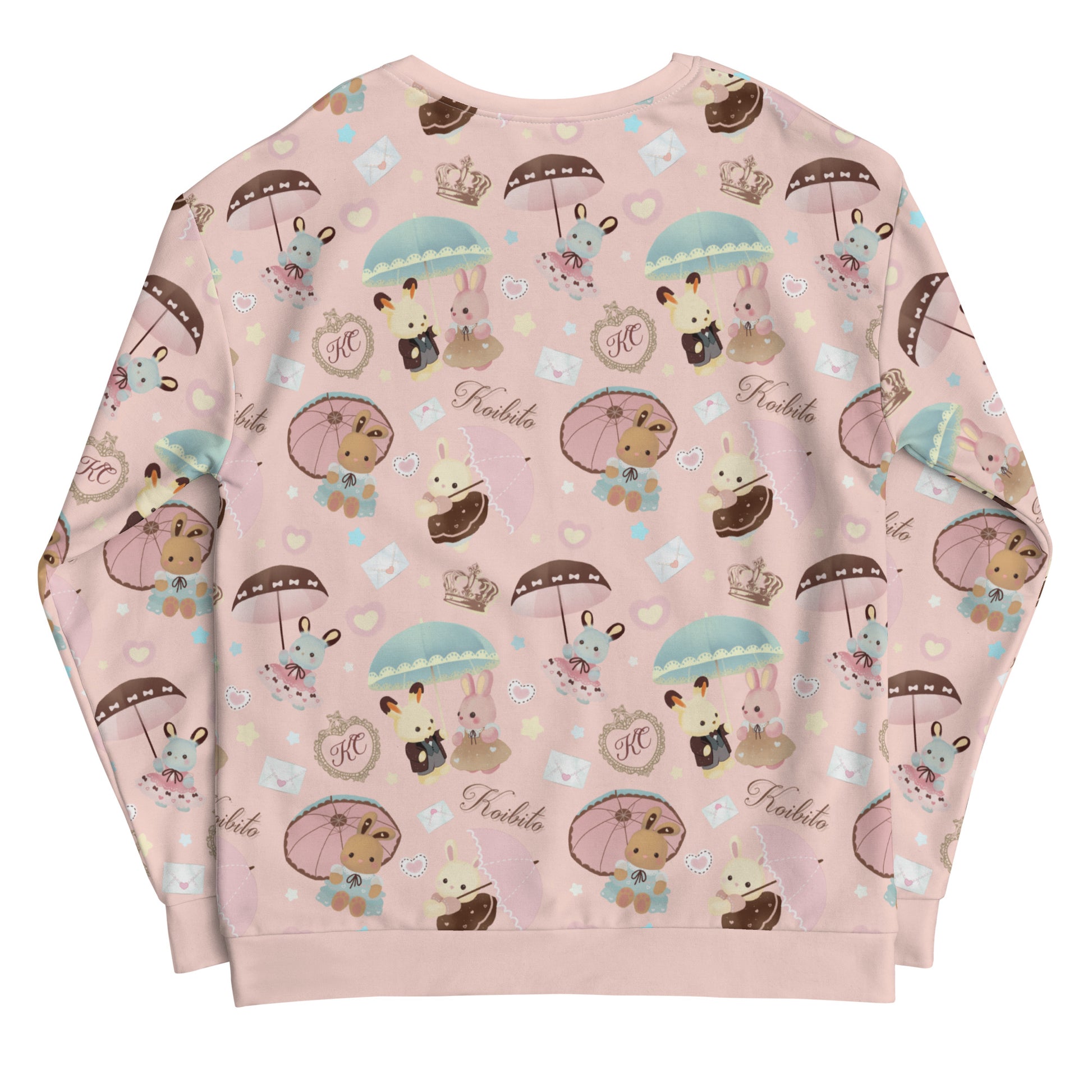 Cozy up in the Parasol Bunny Sweatshirt featuring adorable bunnies and a soft, durable fabric from Koibito.
