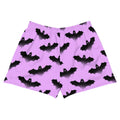 Stylish Aensland Athletic Short Shorts featuring a fun bat print, perfect for workouts and showcasing your dark side.