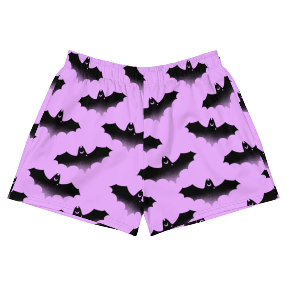 Aensland Athletic Short Shorts feature a playful bat print, perfect for showing off your dark side at the gym.