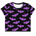 Stylish Aensland Crop Top features a bats and clouds design, perfect for gym or casual wear. Ideal wardrobe staple!