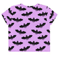 Stylish Aensland Crop Top featuring a playful bat and cloud design, perfect for workouts or casual wear.