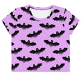 Stylish Aensland Crop Top featuring a bats and clouds design, perfect for gym or everyday wear.